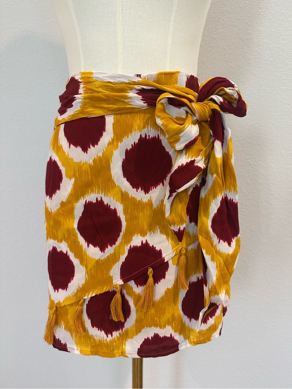 SFERRA Casual Multicolor Dress with Mustard and Red Print Boho Festival Summer